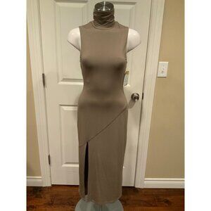 Good American Light Brown High Neck Sleeveless Maxi Dress, Size Small (1)